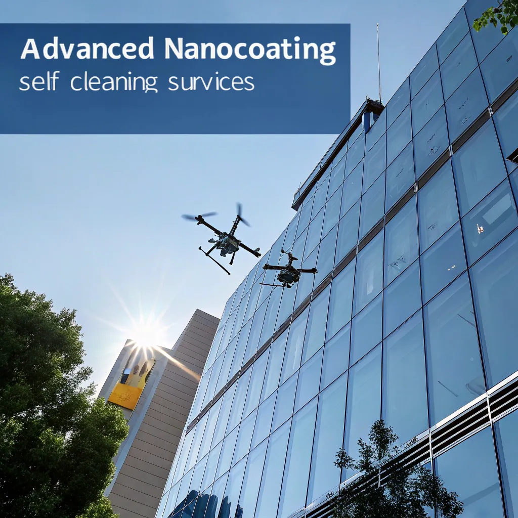 advanced nanocoating applied to a modern building to reflect sunlight and repel dust