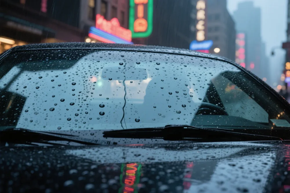 Nano coating on car windshield