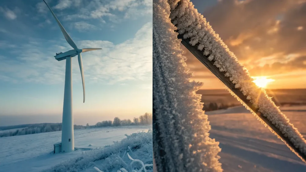 Anti-icing coating demonstration on metal surface