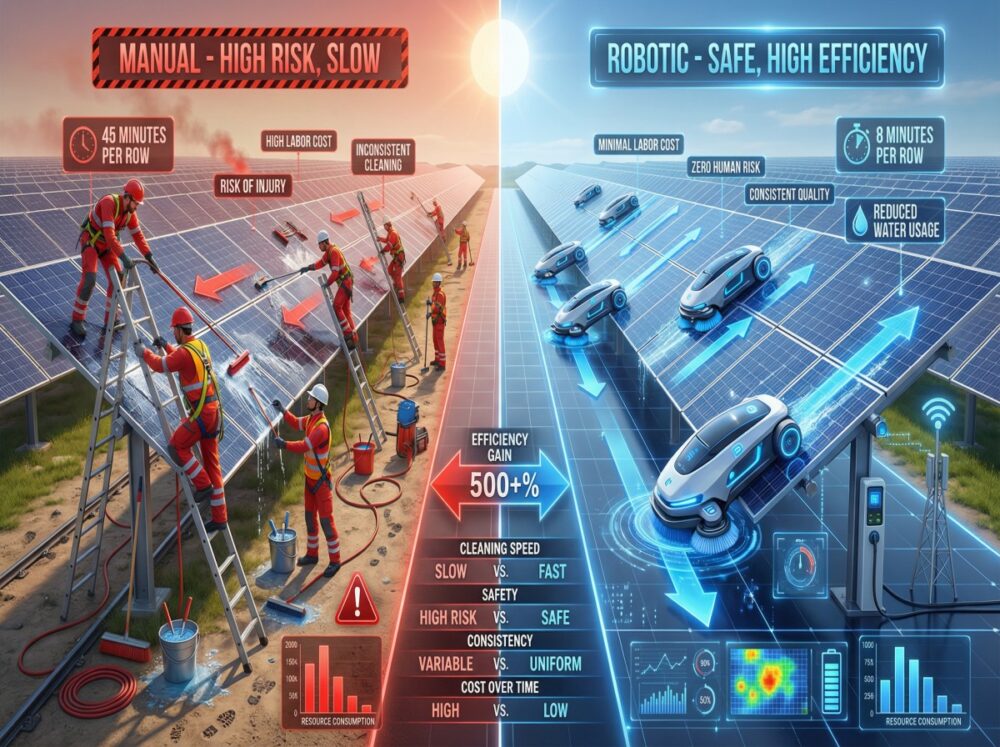 comparison chart manual vs robotic cleaning