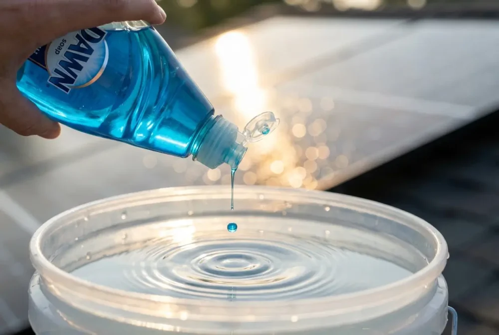 dawn dish soap on solar panels