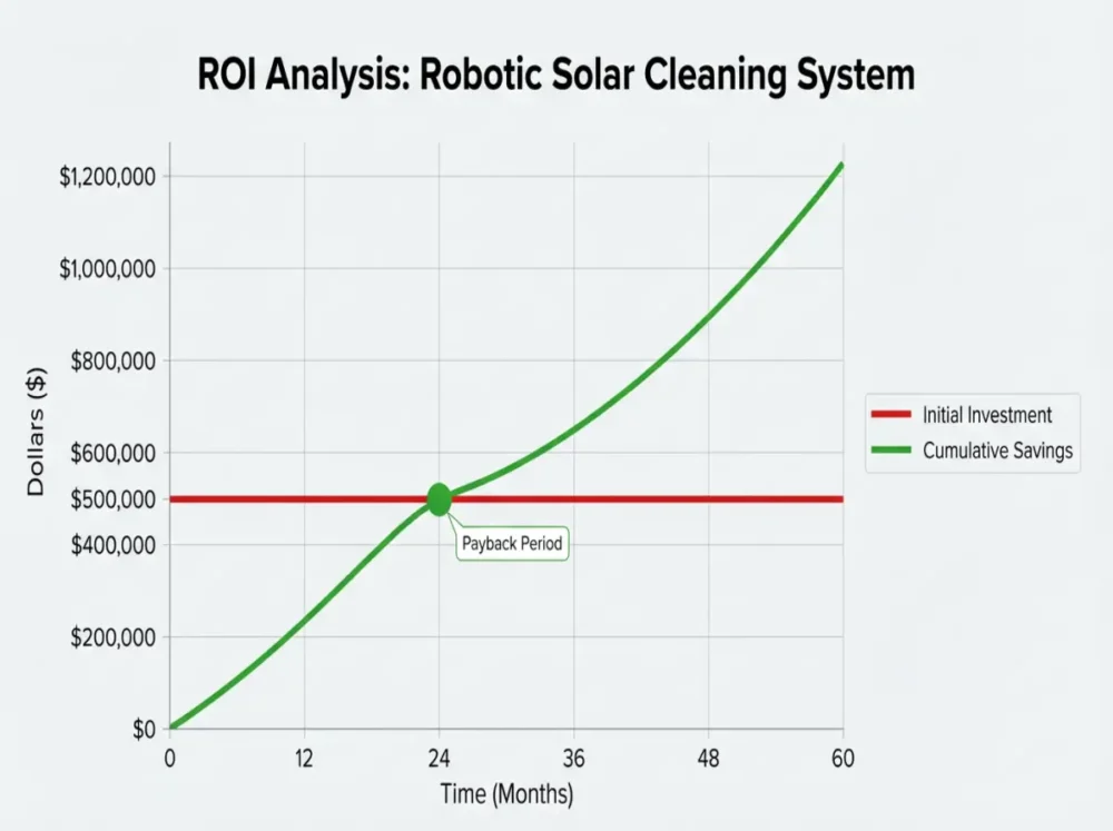 ROI chart for robotic solar cleaners