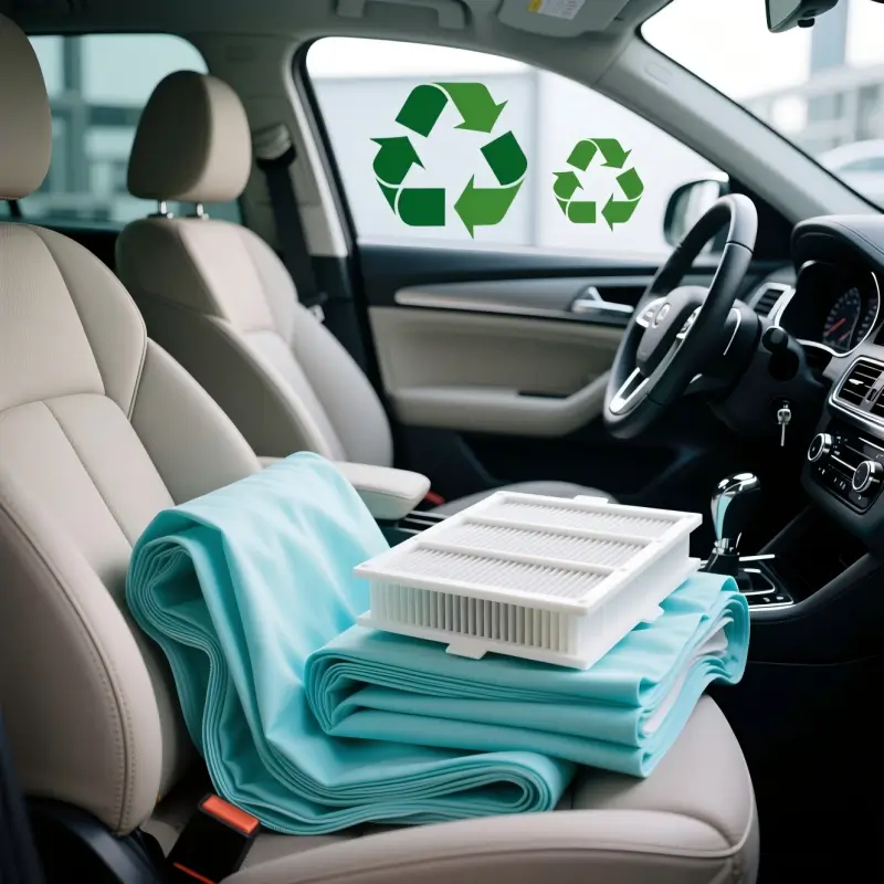 Environmentally compliant medical textiles & automotive interiors with hydrophobic protection