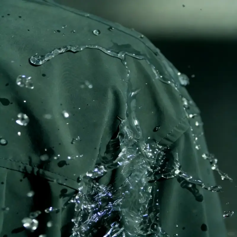 Fluorine-free outdoor jacket with water-repellent coating – safe for workwear & kids’ clothing